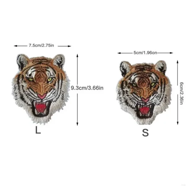 49ME Iron on Patches Roaring Tiger Embroidered Patch Sew On for Arts Crafts DIY Decor Jeans Jackets Clothing Bags Caps - Image 4