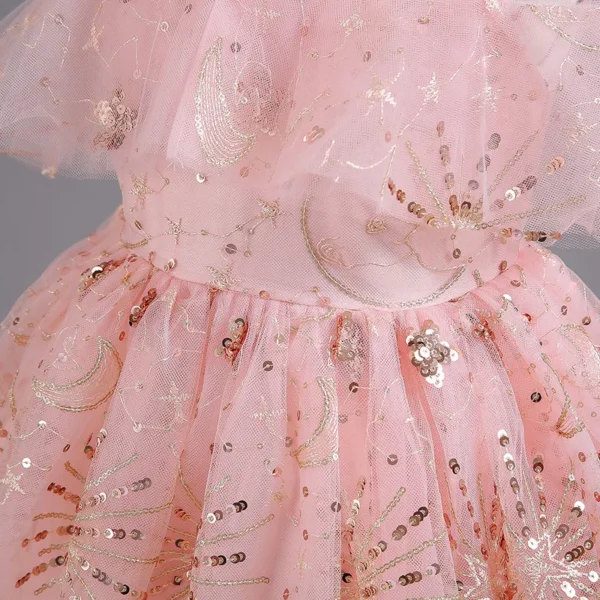 Luxury Formal Occasion Girls Floor Length Cocktail Dresses Children Fluffy Shiny Tulle Graduation Ceremony Performance Clothing - Image 6