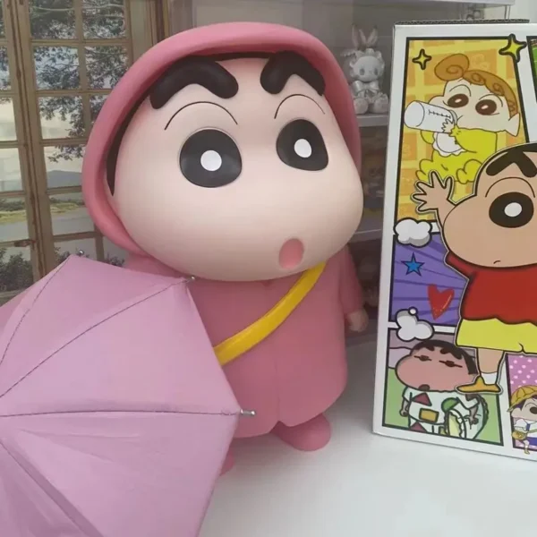 40cm Large Size Raincoat Crayon Shin Chan Desktop Ornament Game Peripheral Series Anime Pvc Model Trendy Play Toys Birthday Gift - Image 4