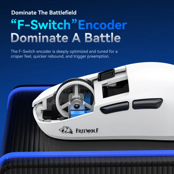 FREEWOLF A6 Wireless gamer mouse,PAW3311 24000DPI,Bluetooth Mouse, Macro Gaming Mouse - Image 3