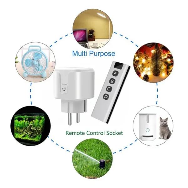 Wireless Remote Control Socket Switch Remote ON OFF Electrical Outlets 220V 4000W 15A EU FR Plug for Home Appliance Fan Light - Image 2