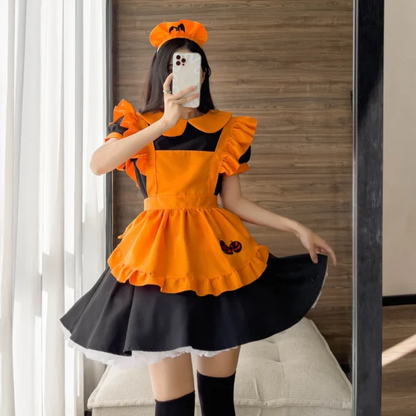 Halloween Vampire Pumpkin Cosplay Costume Lolita Maid Costumes ladies Animation Show Dress Halloween Costumes for Adult Women - Image 3