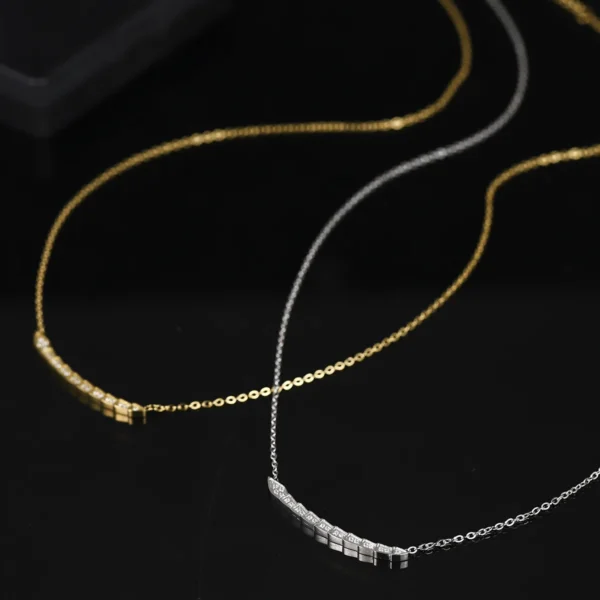 Fashion Simple Stainless Steel Zirconium Nail Necklace Daily Jewelry Necklace For Women Delicate Small Pendant As Gifts - Image 3