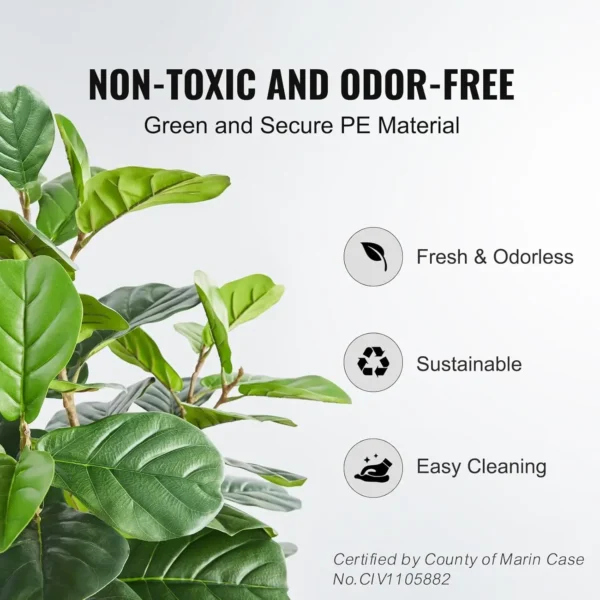 Artificial Fiddle Leaf Fig Tree 4 FT, Secure PE Material & Anti-Tip Tilt Protection Low-Maintenance Faux Plant - Image 3