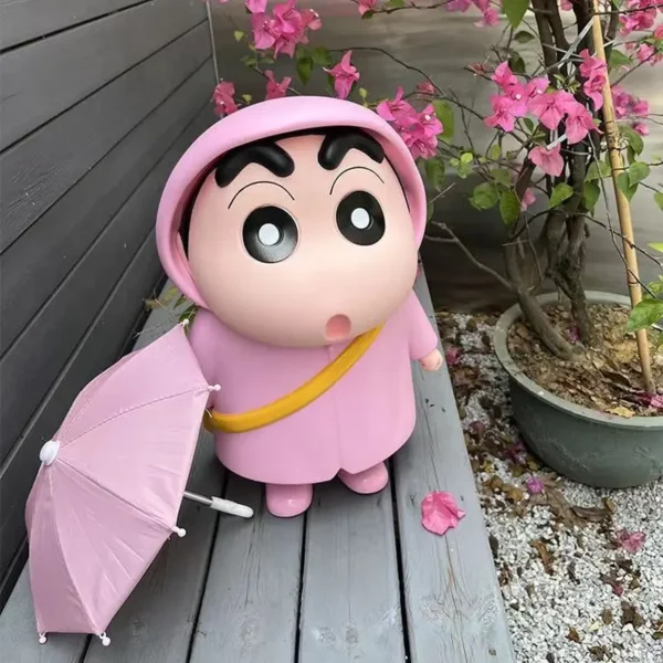 40cm Large Size Raincoat Crayon Shin Chan Desktop Ornament Game Peripheral Series Anime Pvc Model Trendy Play Toys Birthday Gift - Image 3
