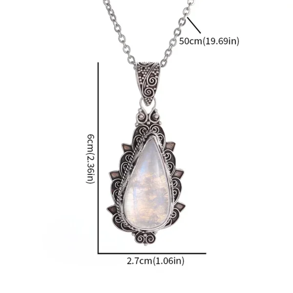 Retro Water Drop Gemstone Pendant Necklace for Women Elegant Fashion Clavicle Chain New Year Jewelry Gift - Image 5