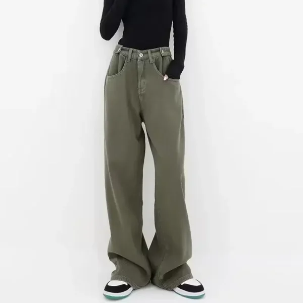Autumn Winter American Vintage Women Flare Jeans Camouflage High Waist Street Casual Trousers Baggy Hip-hop Denim Pants Y2K - Image 3