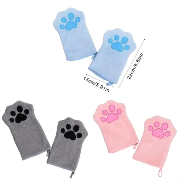 92MF Quick Drying Pet Glove Towel with Hanging Grip Ideal for Dog Bath Comfort Easy Cleaning And Water Absorption - Image 6