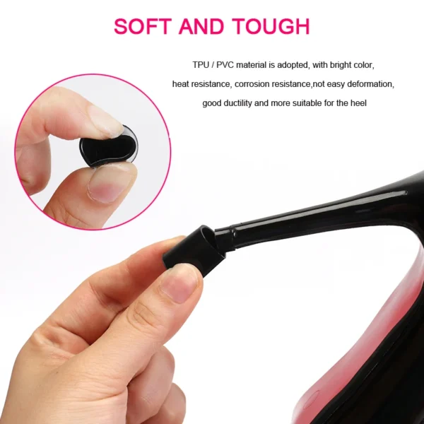 Heel Stoppers High Heel Protectors for Women Shoes Antislip Latin Stiletto Dancing Covers Wedding Shoe Care Kit Repair Caps 2Pcs - Image 2