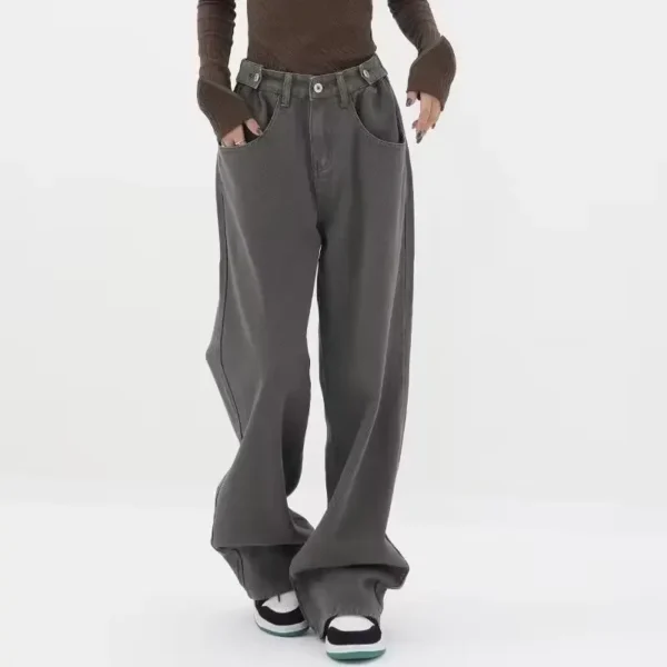 Autumn Winter American Vintage Women Flare Jeans Camouflage High Waist Street Casual Trousers Baggy Hip-hop Denim Pants Y2K - Image 2