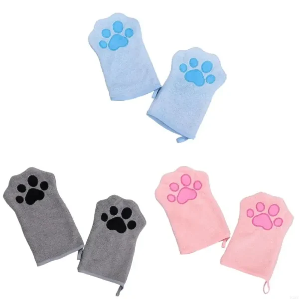 92MF Quick Drying Pet Glove Towel with Hanging Grip Ideal for Dog Bath Comfort Easy Cleaning And Water Absorption