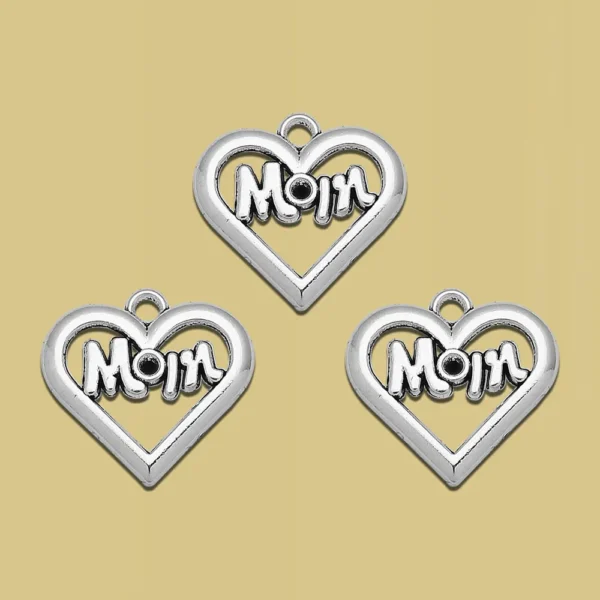 10/30pcs/lots Mother’s Day Mom Charms Heart Love Pendants For Diy Necklace Keychain Bracelet Jewelry Making Supplies Accessories - Image 5