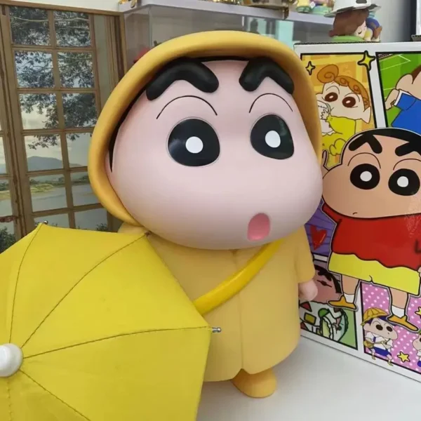40cm Large Size Raincoat Crayon Shin Chan Desktop Ornament Game Peripheral Series Anime Pvc Model Trendy Play Toys Birthday Gift