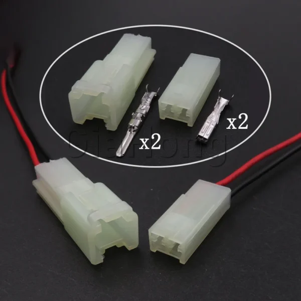 1 Set 2 Ways Auto AC Assembly Parts Unsealed Connector Automobile Male Female Docking Socket Auto Wiring Terminal Adapter