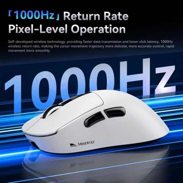 Smailwolf M6 Wireless Gaming Mouse-Connectivity Magnetic Charging Base,PAW3311 Sensor,Ultra-Lightweight Ergonomic Design - Image 3