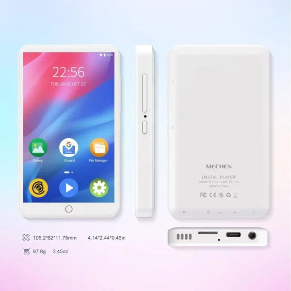MECHEN MP3 Player Android 9.0 with Bluetooth and WiFi，MP3 MP4 Player with Spotify，Audible，Pandora， Up to 512 GB (White) - Image 6