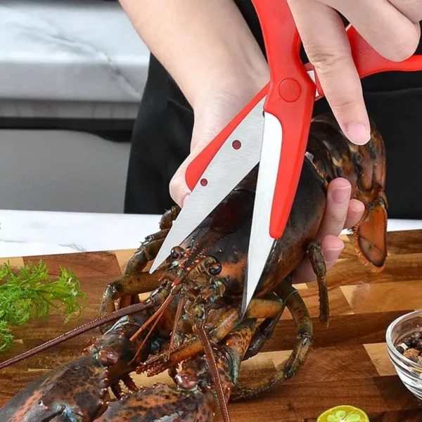 Kitchen Scissors For Food Crab Scissors With Brush Multi Functional Kitchen Tool For Cutting Cooking Seafood Processing - Image 3