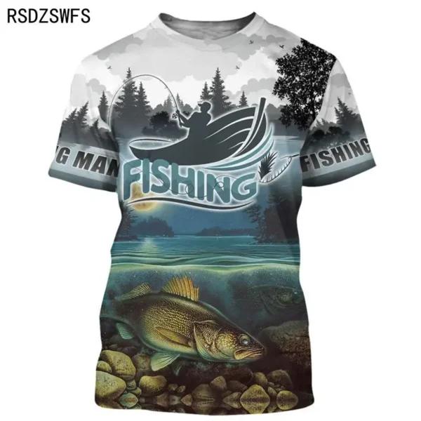 Fashion 3D Carp Fishing Men Women Summer T Shirt Street Trendy All Match O-Neck Short Sleeve Oversized Male T Shirt Men Clothing - Image 3