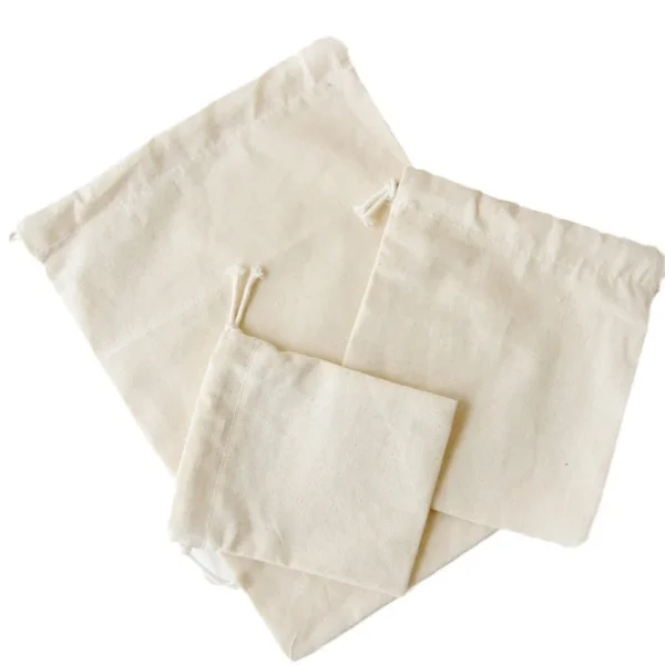 XS/S/M/L Cotton and Linen Cloth Bag Solid Color Drawstring Bags Miscellaneous Storage Bag DIY Drawstring Bag Hand Bags Wholesale