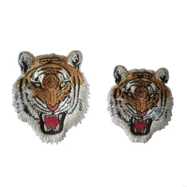 49ME Iron on Patches Roaring Tiger Embroidered Patch Sew On for Arts Crafts DIY Decor Jeans Jackets Clothing Bags Caps