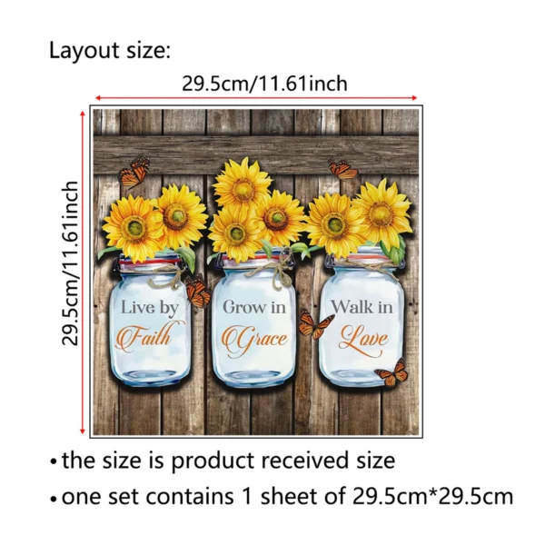 Microwave Door Decoration, Rustic Sunflower Oven Sticker Mother’s Day Home Decor - Image 2