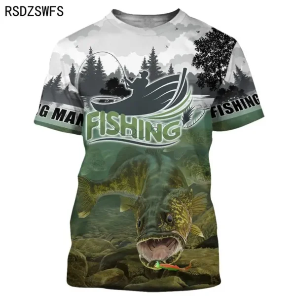 Fashion 3D Carp Fishing Men Women Summer T Shirt Street Trendy All Match O-Neck Short Sleeve Oversized Male T Shirt Men Clothing - Image 5