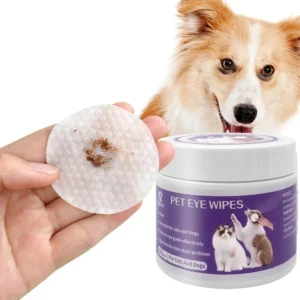 100pcs Dog Cat Eye Wipe Gently Cleaning Wipes Dog Cat Tear Stain Remover Wipes Remove Dried Mucus Discharge Tear Grooming Tools