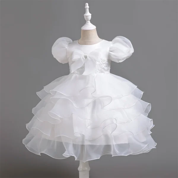 Graduation Girls Elegant Lush Short Dresses Flowe Girl Wedding Party White Puffy Formal Prom Dress Christmas Festive Ball Gowns - Image 3
