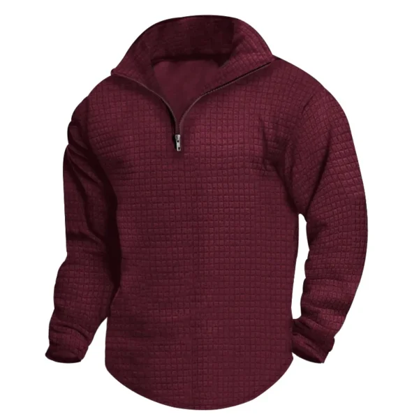 Men Sweatshirts Stand Collar Hoodies Solid Pullover Sweatshirt Spliced Zipper Long Sleeve Sweatshirt Sports High Street - Image 6