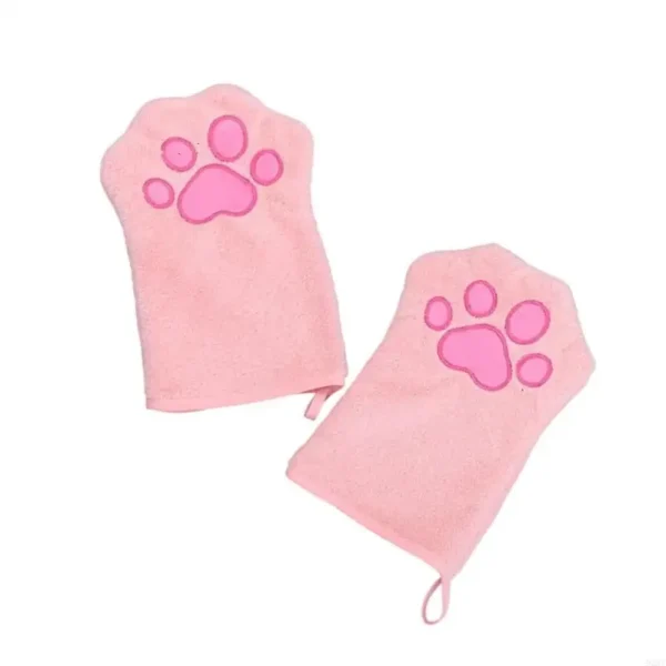 92MF Quick Drying Pet Glove Towel with Hanging Grip Ideal for Dog Bath Comfort Easy Cleaning And Water Absorption - Image 4