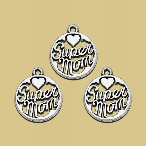 10pcs/lots Mother’s Day Super Mom Charms Mama Grandma Pendants For Diy Necklace Keychain Jewelry Making Supplies Accessories - Image 3