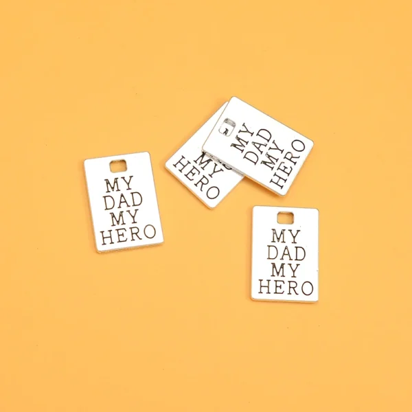 20pcs/lots Father‘s Day Daddy’s Girl Charms My Dad My Hero Moustache Smoking Pipe Necktie Pendants For Diy Jewelry Making - Image 3