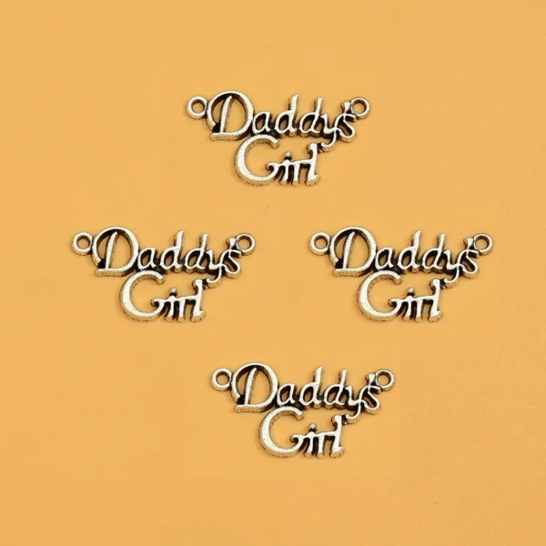 20pcs/lots Father‘s Day Daddy’s Girl Charms My Dad My Hero Moustache Smoking Pipe Necktie Pendants For Diy Jewelry Making - Image 2
