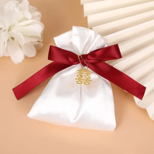 Satin Wedding Candy Bag Ins Style Accompaniment Packaging Bag Empty Bag Candy Box Gift Bag For Wedding Birthday Party