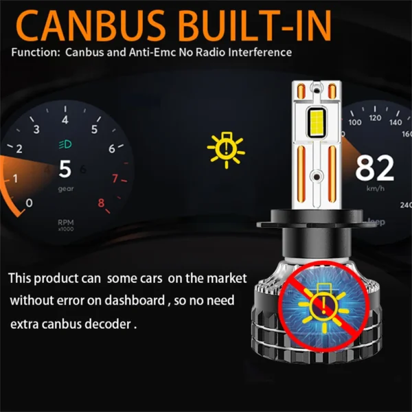 YHKOMS Canbus H4 H7 LED Car Headlight H1 H11 9005 HB3 9006 Hb4 H8 H9 Auto LED Lamp Fog Light Bulb 180W 60000Lm 6000K 12V - Image 5