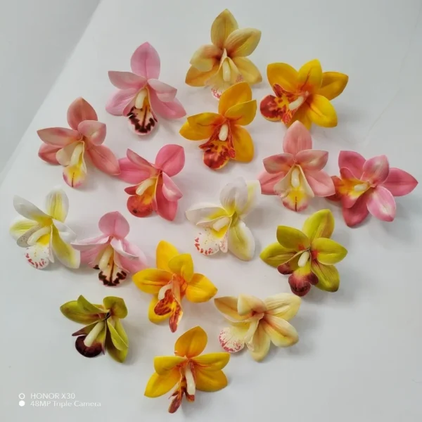 20pcs Artificial Cymbidium Orchid Flower Heads 6cm Real Touch Phalaenopsis Orchid head for DIY Floral Decoration - Image 5