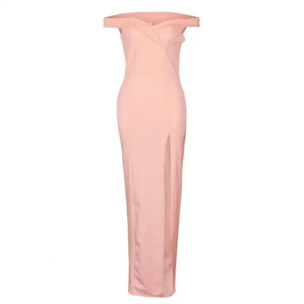 Women Evening Dress Elegant Prom Maxi Dress Off Shoulder Backless Split Hem Women's Evening Gown for Party High Waist Slim Fit - Image 4