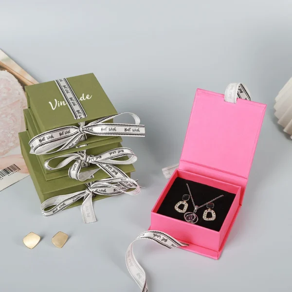 Eau De Parfum Lipstick Set in Bow Flip Book Box with Custom Logo Also Perfect as Jewelry Packaging for Rings Earrings Necklaces - Image 4