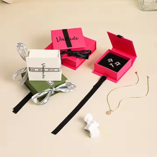 Eau De Parfum Lipstick Set in Bow Flip Book Box with Custom Logo Also Perfect as Jewelry Packaging for Rings Earrings Necklaces - Image 3