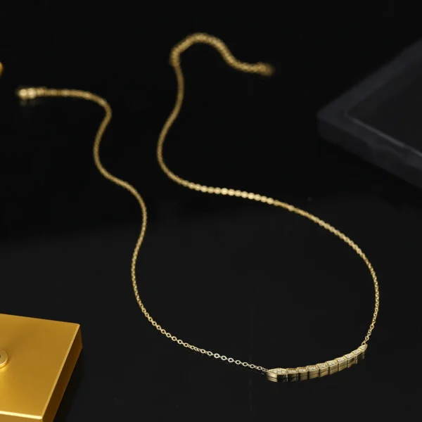 Fashion Simple Stainless Steel Zirconium Nail Necklace Daily Jewelry Necklace For Women Delicate Small Pendant As Gifts - Image 4