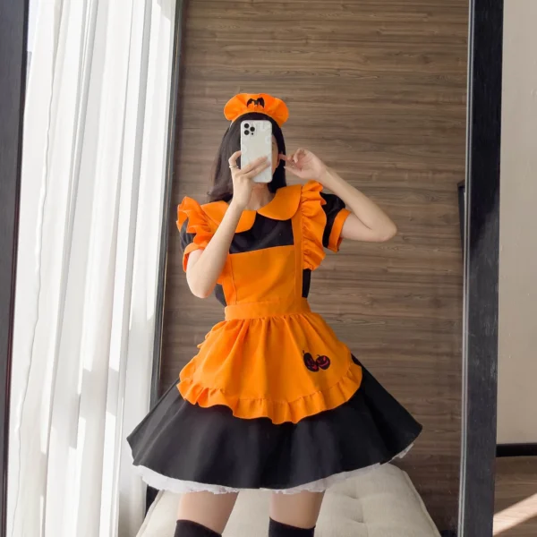 Halloween Vampire Pumpkin Cosplay Costume Lolita Maid Costumes ladies Animation Show Dress Halloween Costumes for Adult Women - Image 2