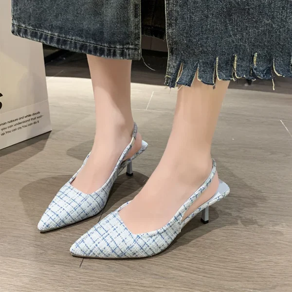 2025 Women's Fashion High Heel Sandals Slim Stiletto Pointed Toe Slip-On Summer Party & Daily Wear Covered-Toe Dress Shoes - Image 2