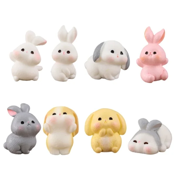 Playful Easter Rabbit Figurine Miniatures Resin Artwork for Holiday Display Dropsale