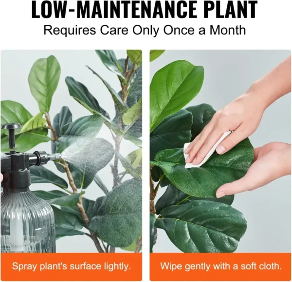 Artificial Fiddle Leaf Fig Tree 4 FT, Secure PE Material & Anti-Tip Tilt Protection Low-Maintenance Faux Plant - Image 6