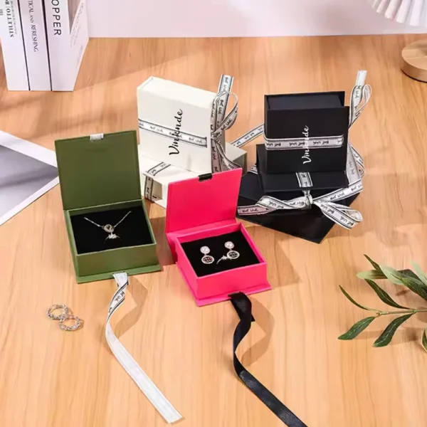 Eau De Parfum Lipstick Set in Bow Flip Book Box with Custom Logo Also Perfect as Jewelry Packaging for Rings Earrings Necklaces - Image 2