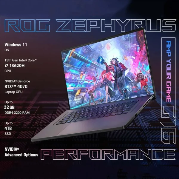 ASUS ROG Zephyrus G16 Gaming Laptop,Intel Core i7-13620H,NVIDIA GeForce RTX 4070,32GB RAM,4TB SSD,Single-zone RGB Backlight - Image 2