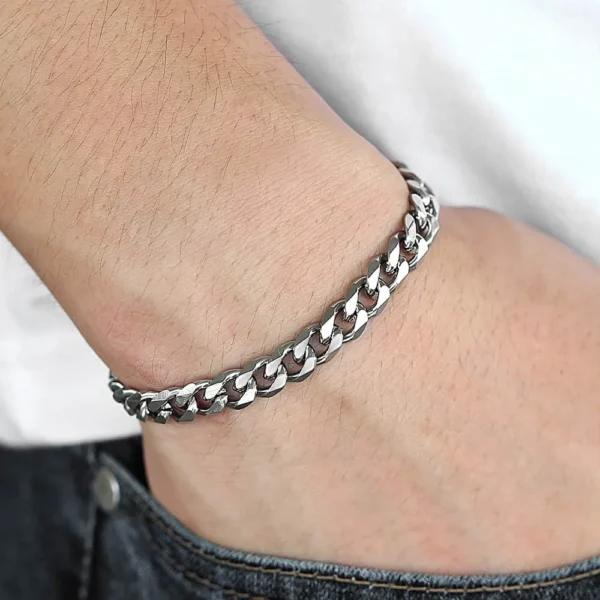 3-11mm Men's Bracelets Stainless Steel Curb Cuban Link Chain Black Gold Color Silver Color Bracelet For Women Jewelry KBM03 - Image 3
