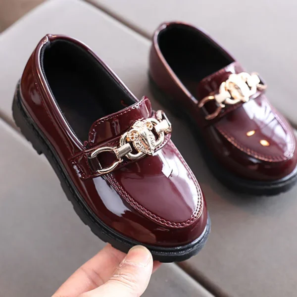 Children's Shoes Girls Autumn Princess Fashion Leather Shoes Kids Soft Sole British Style Black Student Performance Shoes - Image 3