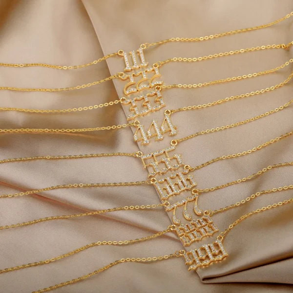 Zircon Angel Number Necklaces 111 222 333 444 555 666 777 888 999 Stainless Steel Necklace For Women Devil Choker Trend Jewelry - Image 5