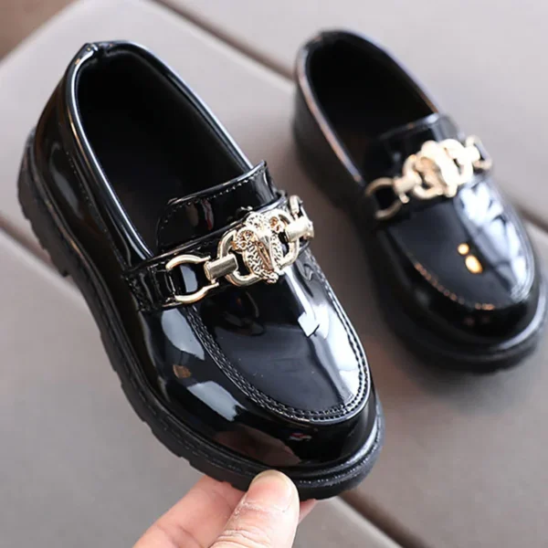 Children's Shoes Girls Autumn Princess Fashion Leather Shoes Kids Soft Sole British Style Black Student Performance Shoes - Image 2